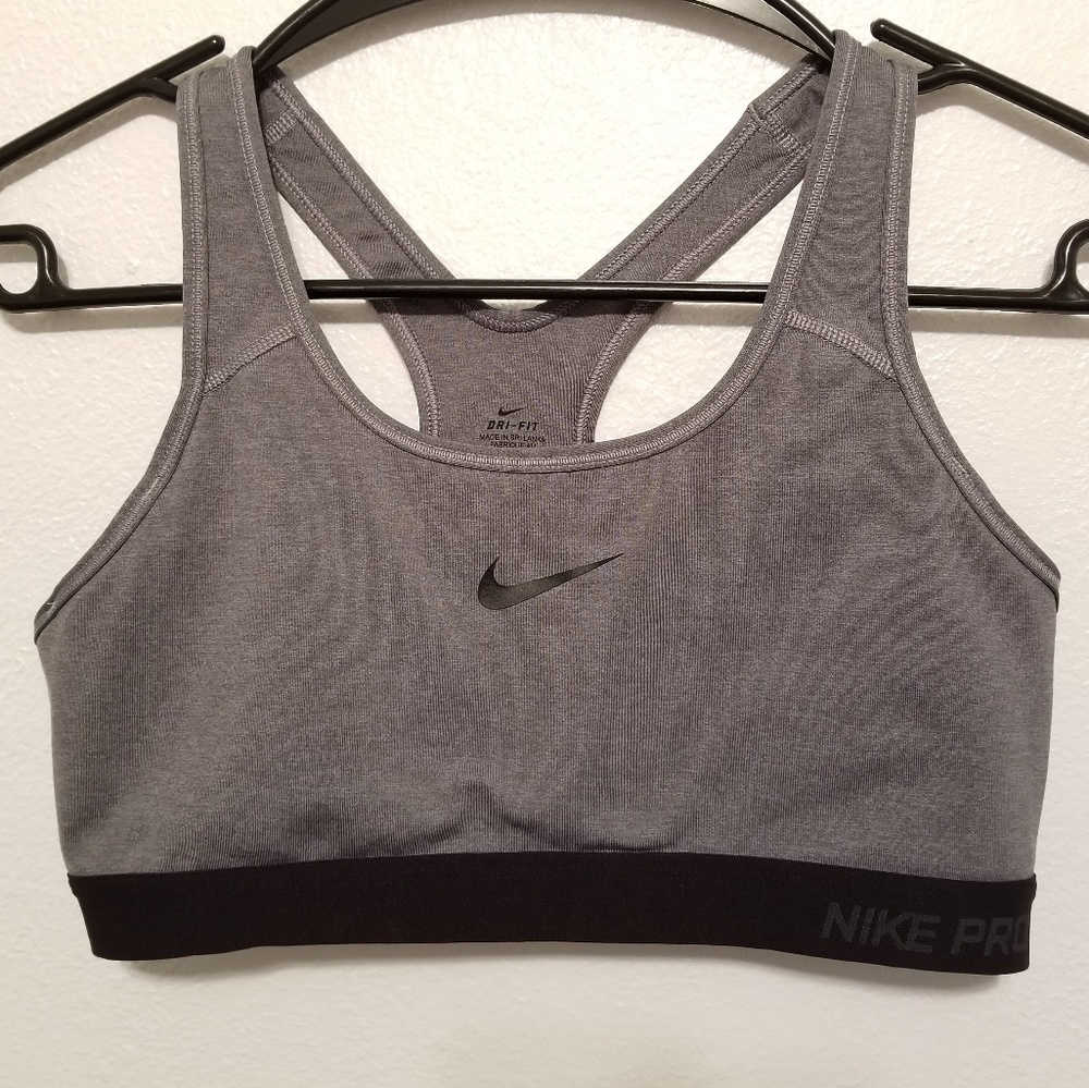 Nike Pro Dri Fit Gray Sports Bra Size Large